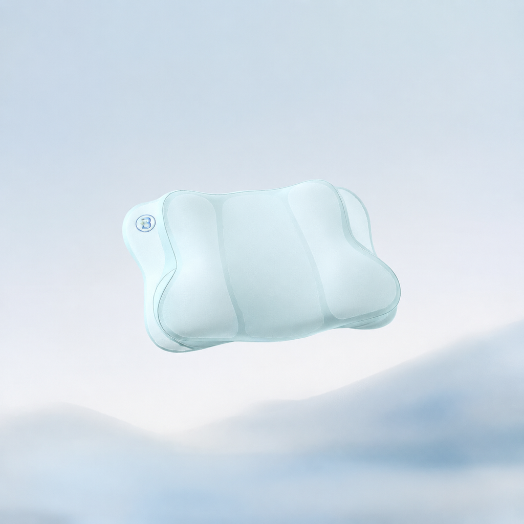 Kids Growth Support Pillow for Sleep Comfort, Nebula Blue/Satin Pink