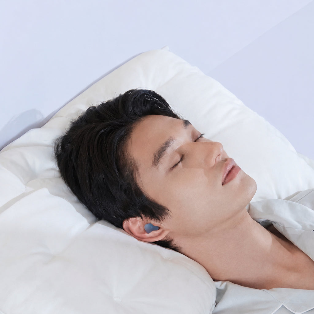 Cooling Moldable Waterproof Silicone Earplugs for Sleep, Nebula Blue/White/Orange/Mist, S/M