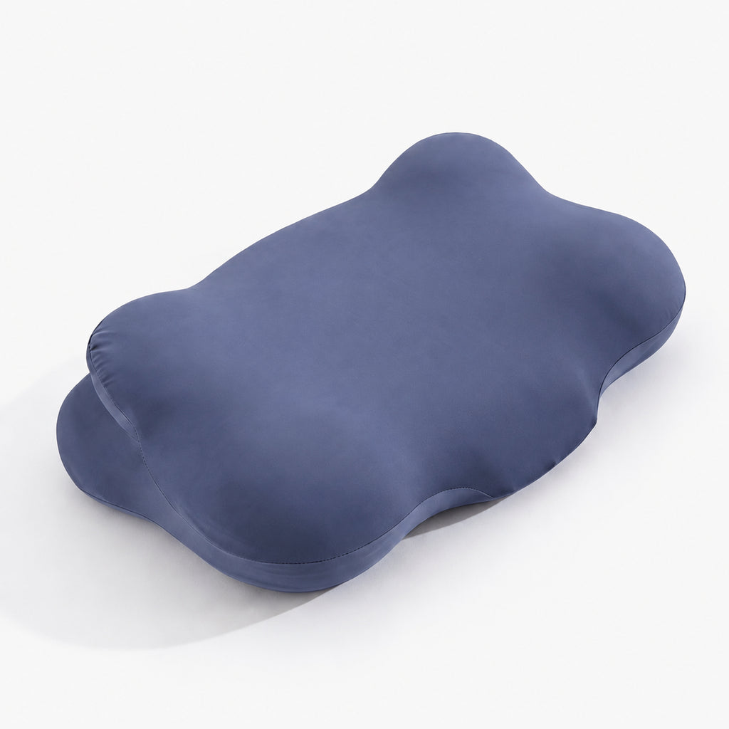 3D Cervical Memory Foam Pillow for Neck Support, White/Gray/Navy/Blue