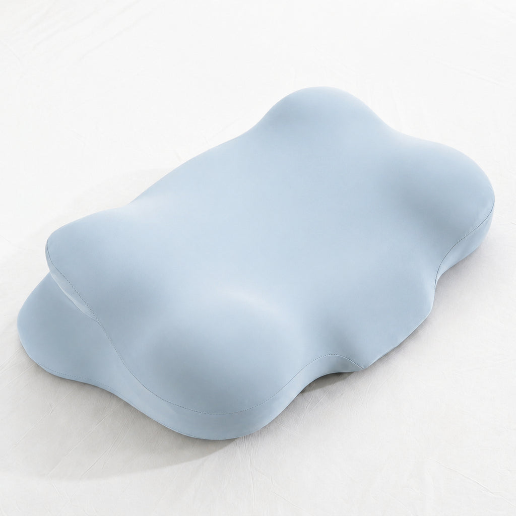 3D Cervical Memory Foam Pillow for Neck Support, White/Gray/Navy/Blue