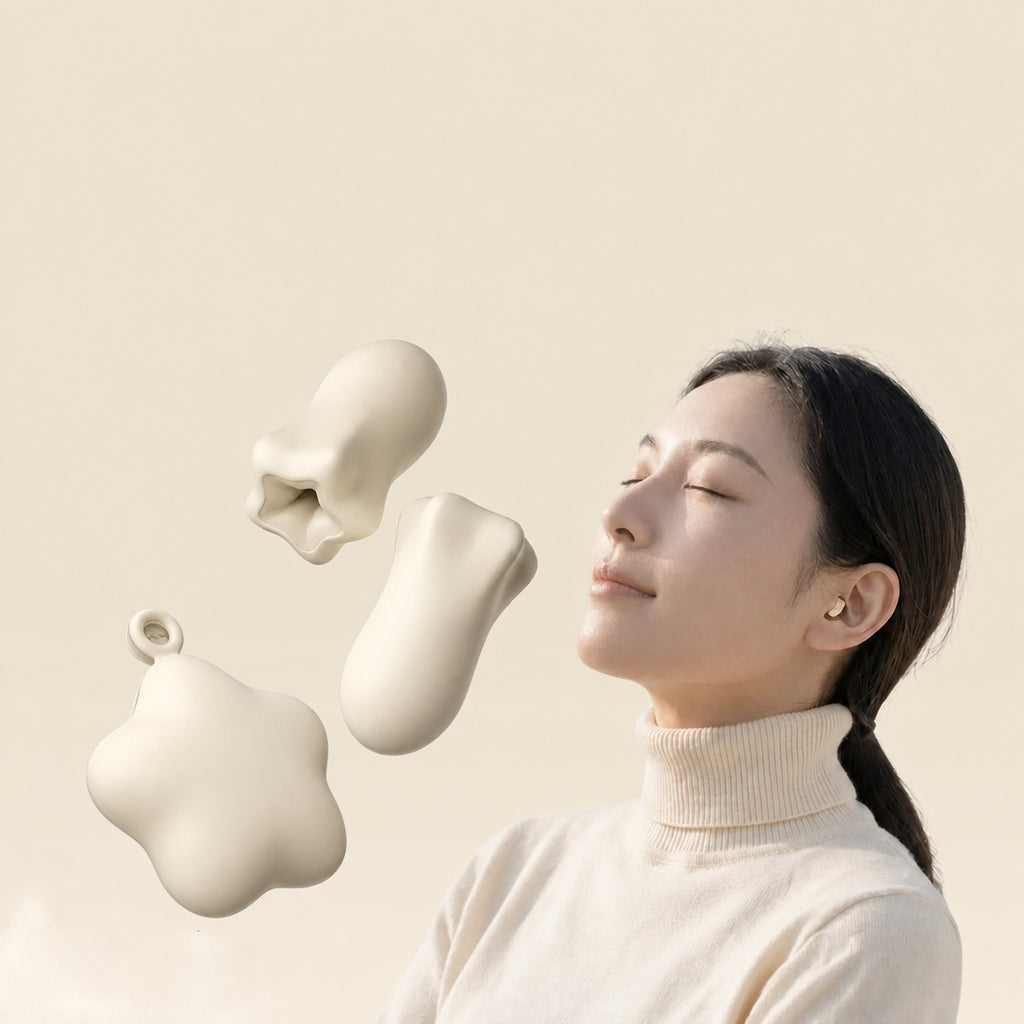 Cooling Ultra Noise-Blocking Earplugs for Sleep, White/Pink, 6 Pcs