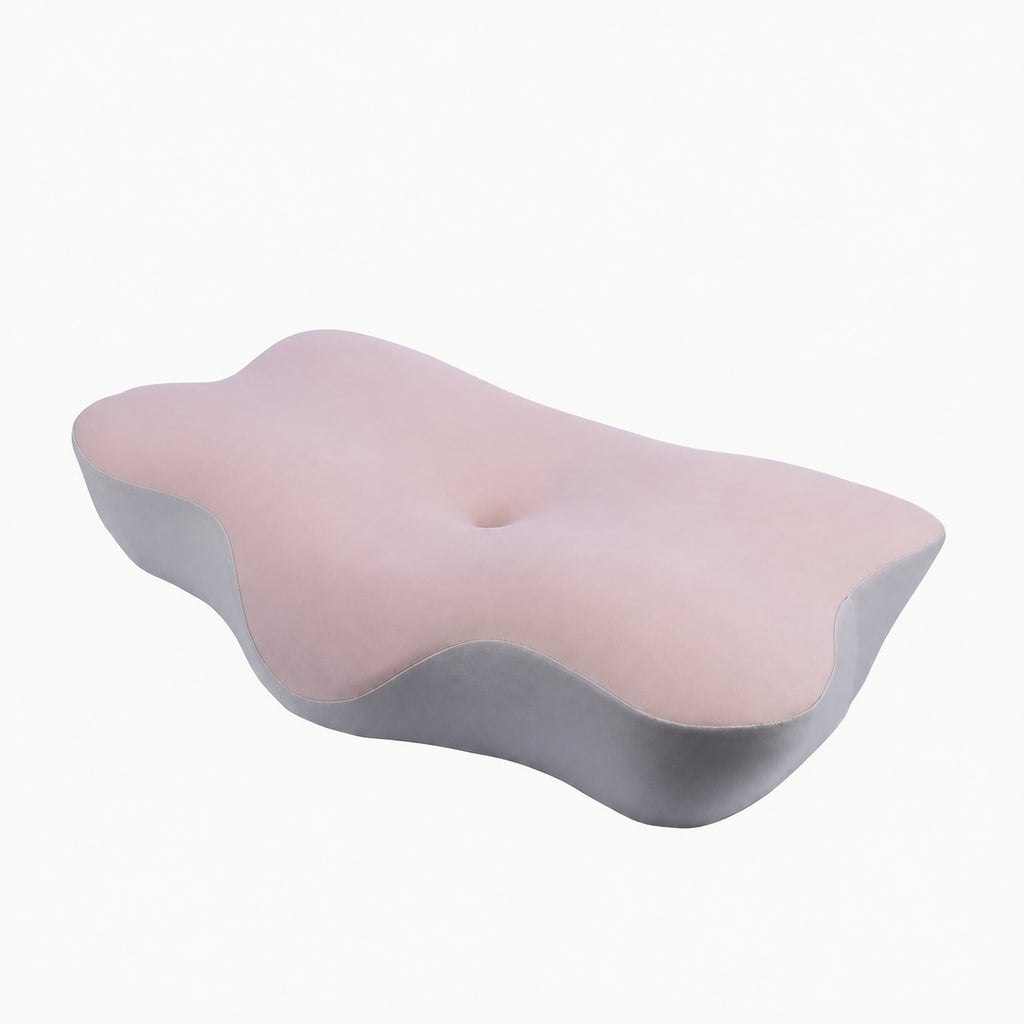 Memory Foam ErgoCloud Deep Sleep Cervical Pillow Zoned for Effortless Posture, Blue/Pink/Green