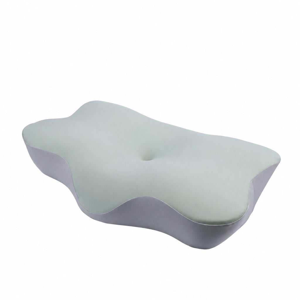Memory Foam ErgoCloud Deep Sleep Cervical Pillow Zoned for Effortless Posture, Blue/Pink/Green