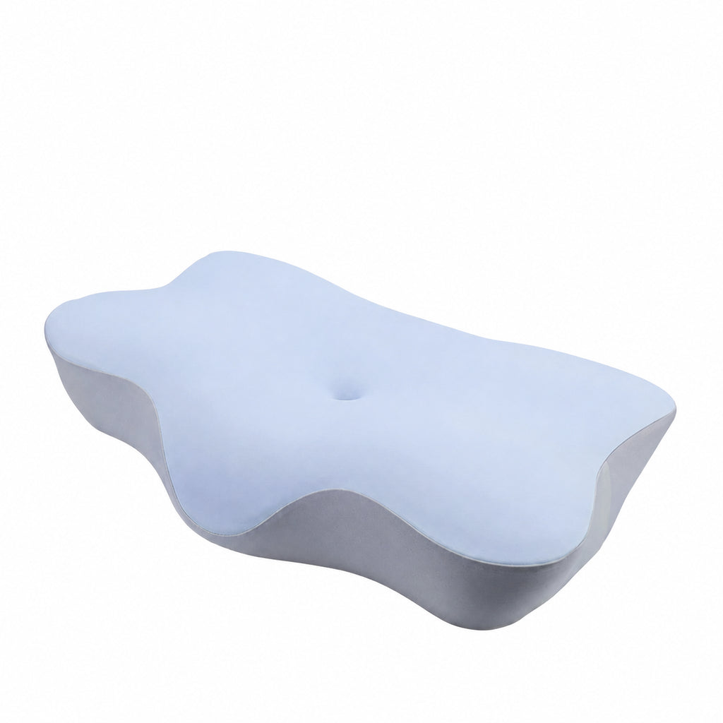 Memory Foam ErgoCloud Deep Sleep Cervical Pillow Zoned for Effortless Posture, Blue/Pink/Green