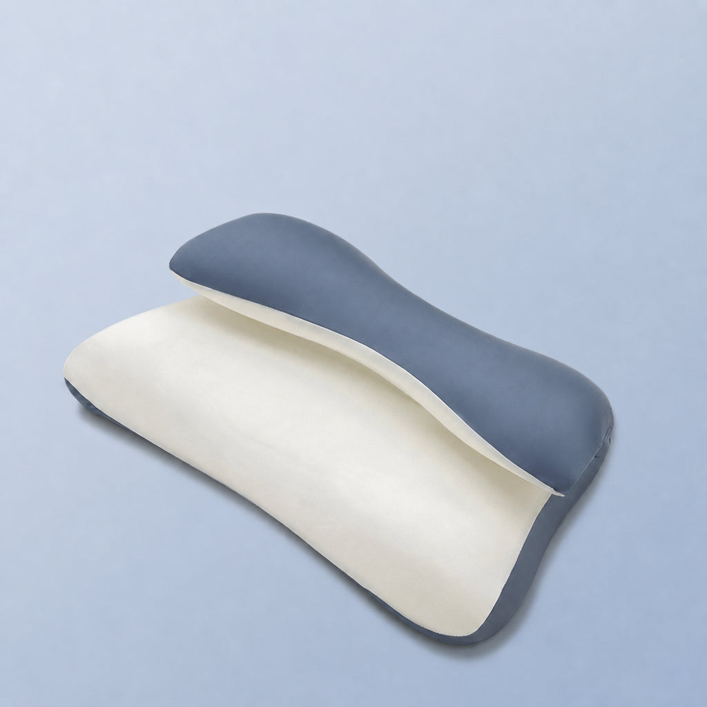 Ergonomic Cervical Support Pillow for Neck Support, Blue/Gray/Pink