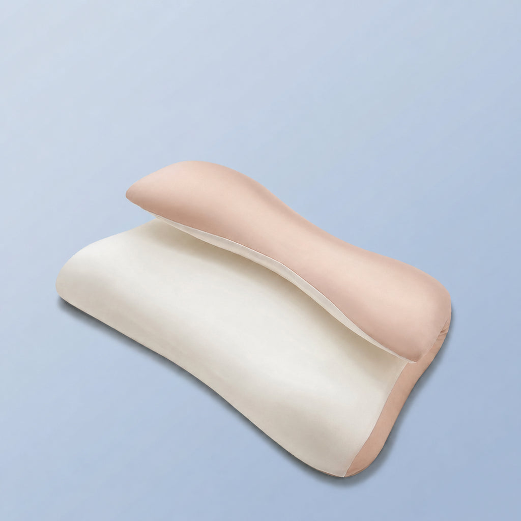 Ergonomic Cervical Support Pillow for Neck Support, Blue/Gray/Pink