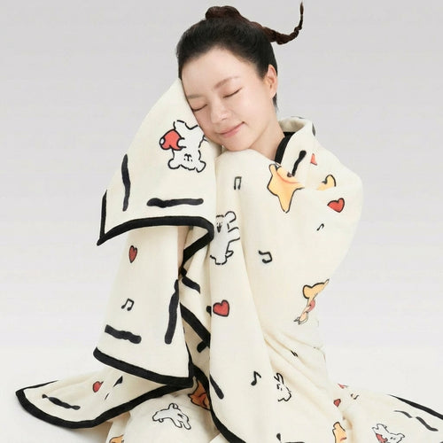 Line Pup Fleece Throw