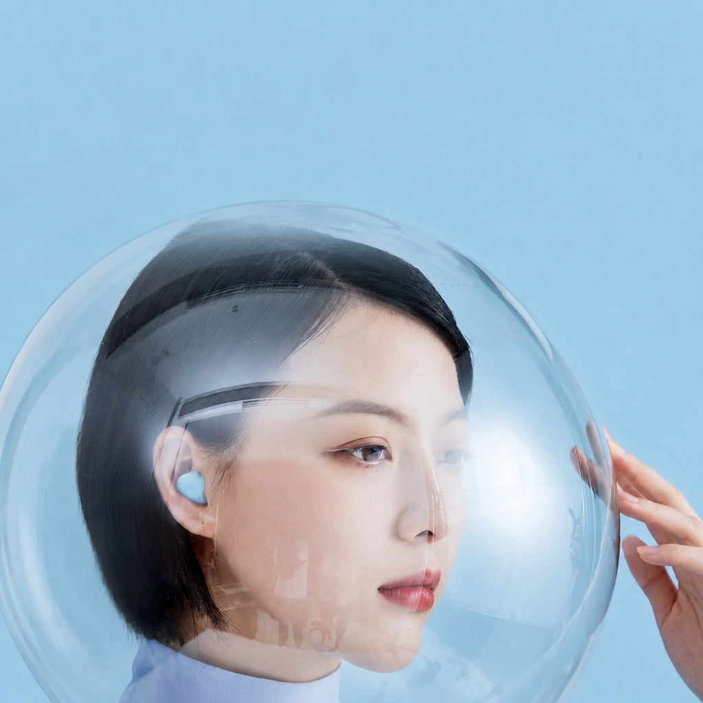 Cooling Moldable Waterproof Silicone Earplugs for Sleep, Nebula Blue/White/Orange/Mist, S/M