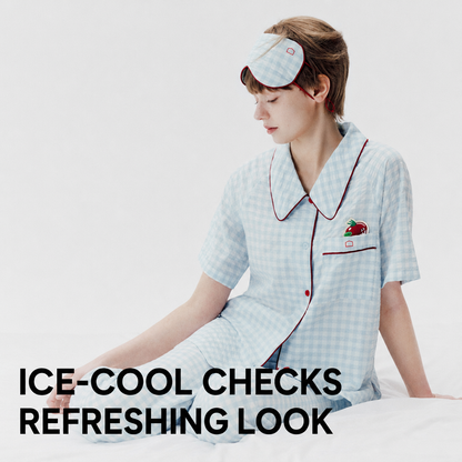 Gingham Blackout Sleep Mask