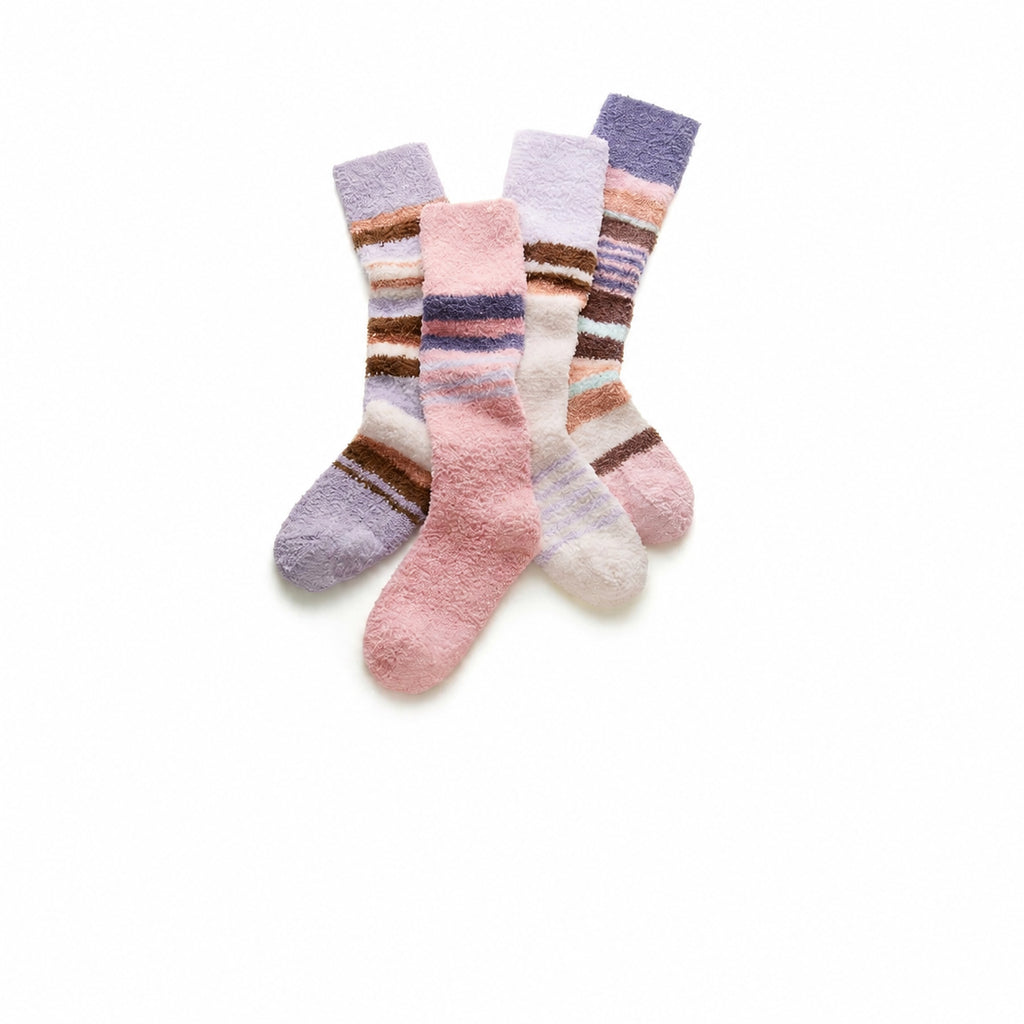 Heated Lock-In Warmth Fuzzy Calf Sleep Socks with Non‑Slip Grips, Multiple Options