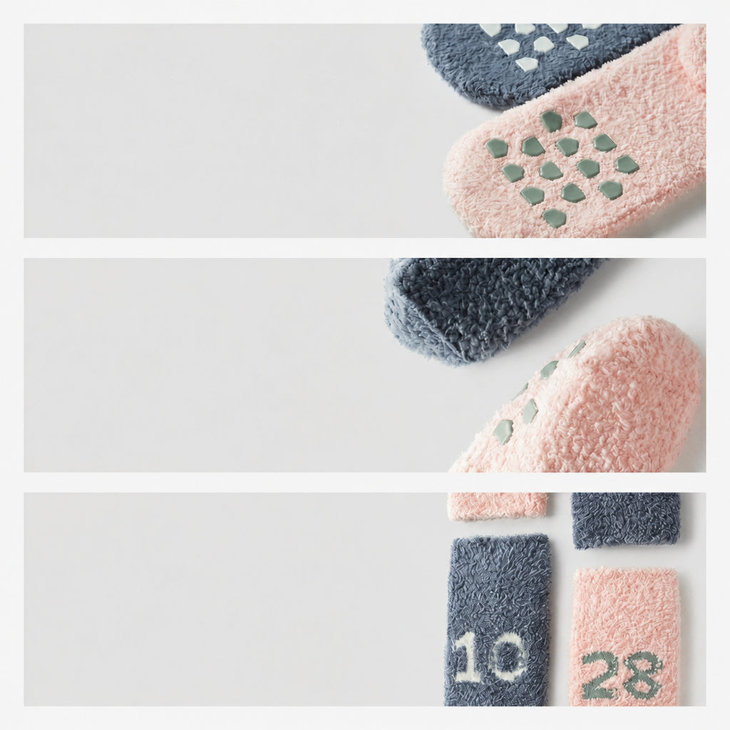 Heated Cozy 500E Plush Thermal Grip Socks for Men & Women with Lucky Number Flair, Multiple Colors, Women's 34-39/Men's 40-45