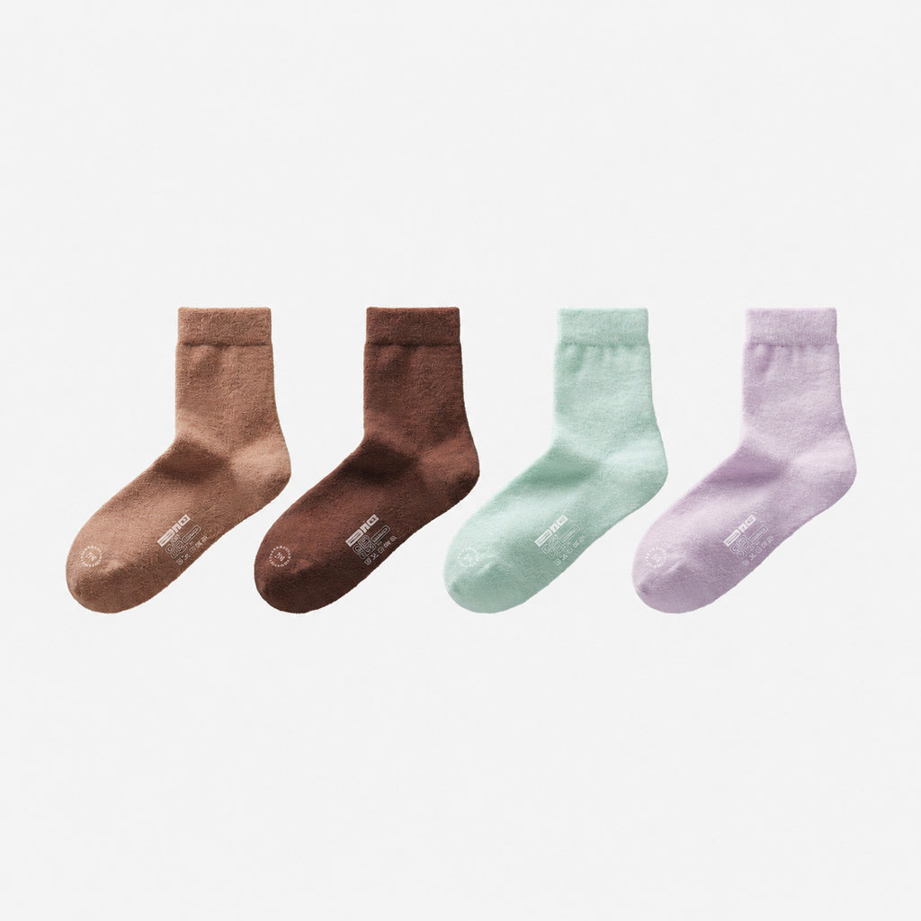 Heated Heat-Lock Plush Sleep Socks for Women, Coral Fleece Comfort in Pastel Solids, Multiple Colors, One Size (34-39)