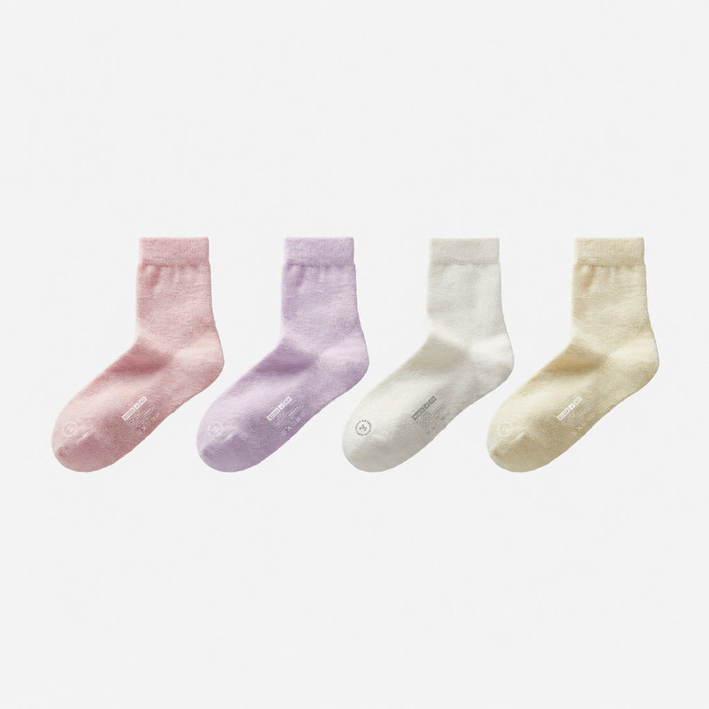 Heated Heat-Lock Plush Sleep Socks for Women, Coral Fleece Comfort in Pastel Solids, Multiple Colors, One Size (34-39)