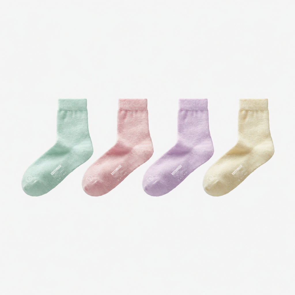 Heated Heat-Lock Plush Sleep Socks for Women, Coral Fleece Comfort in Pastel Solids, Multiple Colors, One Size (34-39)