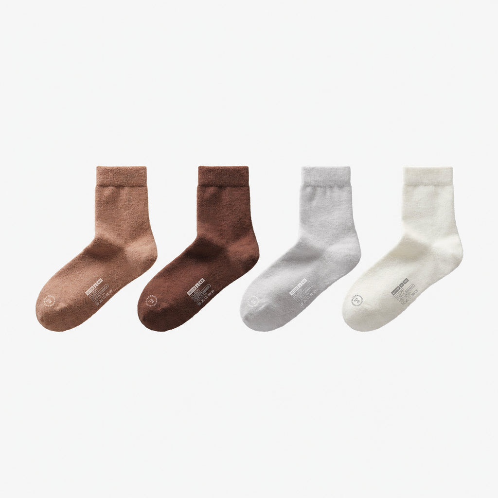 Heated Heat-Lock Plush Sleep Socks for Women, Coral Fleece Comfort in Pastel Solids, Multiple Colors, One Size (34-39)