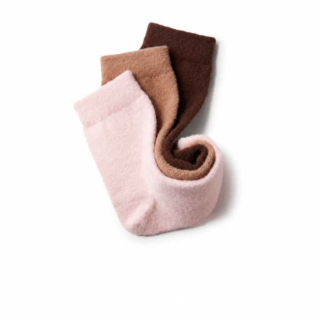 Heated Heat-Lock Plush Sleep Socks for Women, Coral Fleece Comfort in Pastel Solids, Multiple Colors, One Size (34-39)