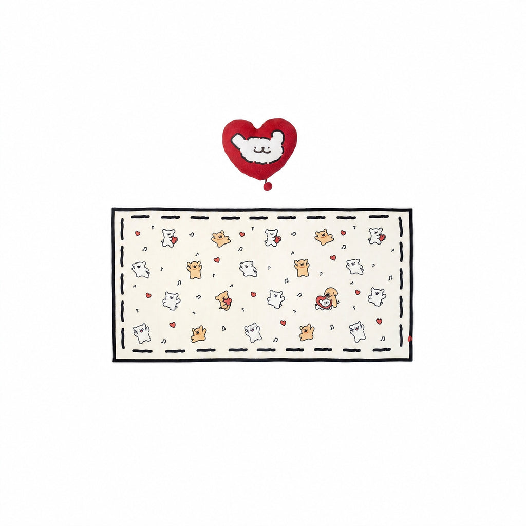 Heated Cuddle-Soft Line Pup Fleece Throw for Naps, Travel & Cozy Gifting Pillow, Multiple Options