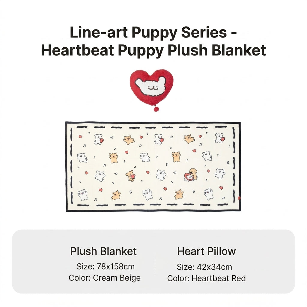 Line Pup Fleece Throw