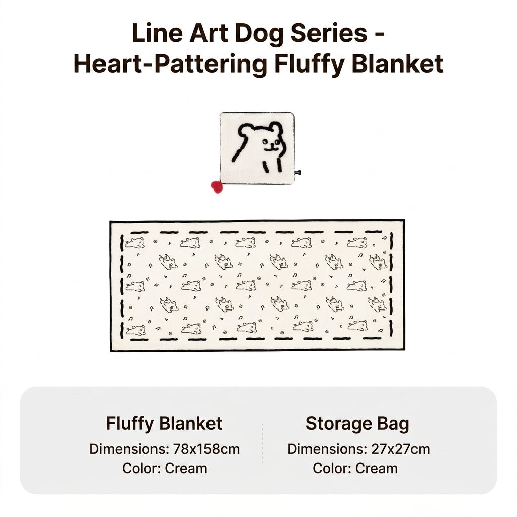 Line Pup Fleece Throw