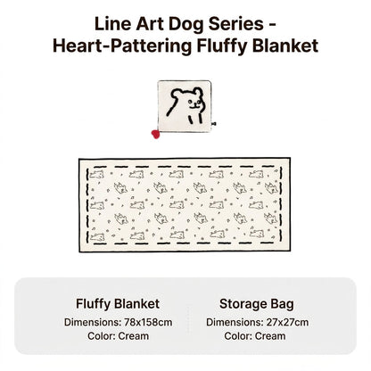 Line Pup Fleece Throw