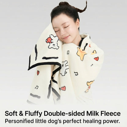 Line Pup Fleece Throw