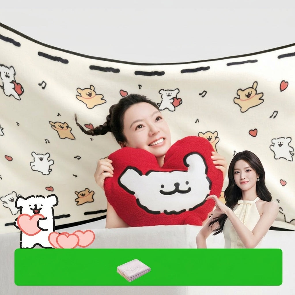 Line Pup Fleece Throw