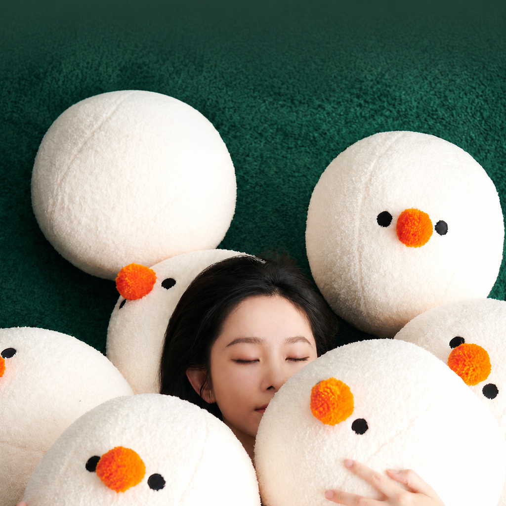 Cooling Fluffy Plush Nap Pillow for Sleep Comfort, 5.9"x5.9"