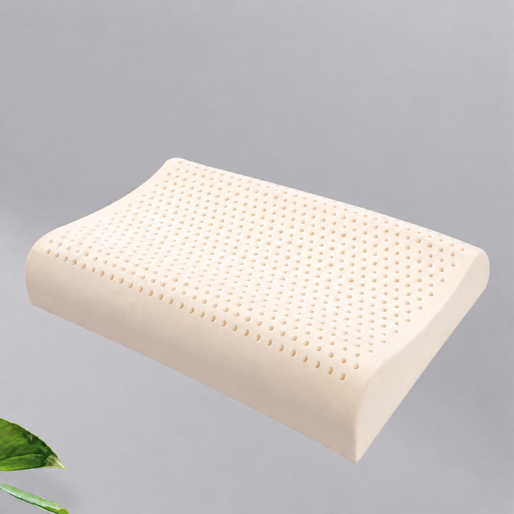 Heated Thai Natural Latex Contour Pillow Pair for Cooling, Supportive Neck Alignment, Low/Medium/High