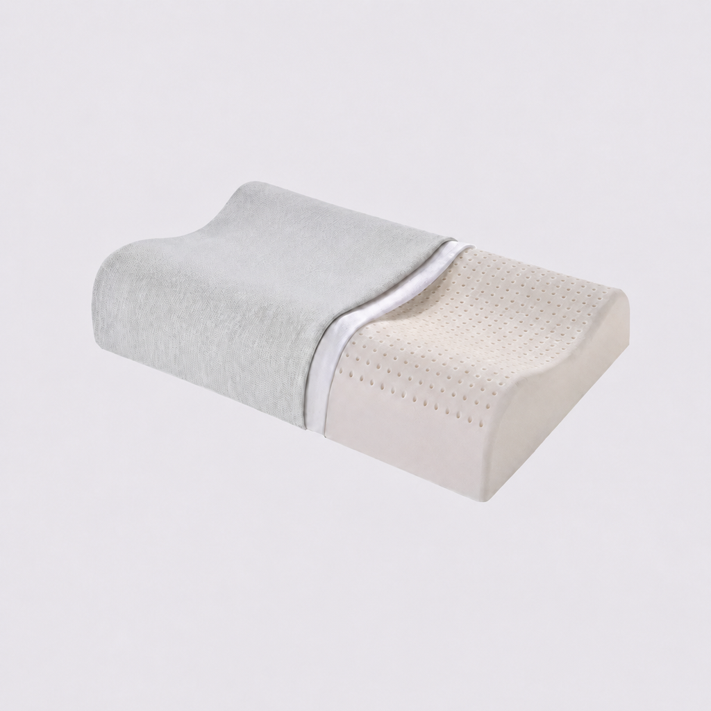 Dual-Pack Latex Antibacterial Pillow for Sleep Comfort, Medium/High