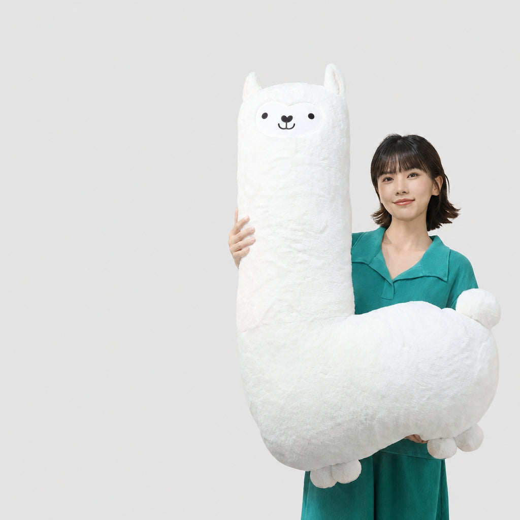 Cooling Llama Hug Side-Sleep Pillow for Side Sleeping, White/Pink