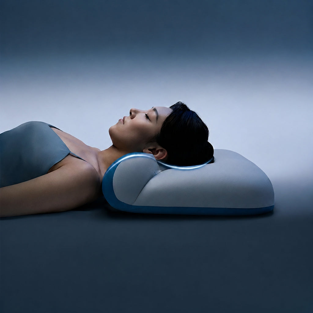 Ergonomic Cervical Support Pillow for Neck Support, Blue/Gray/Pink