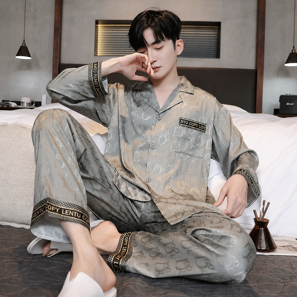 Cooling CoolTouch Ice-Silk Pajama Set for Home and Sleep, Multiple Colors, L/XL/2XL/3XL