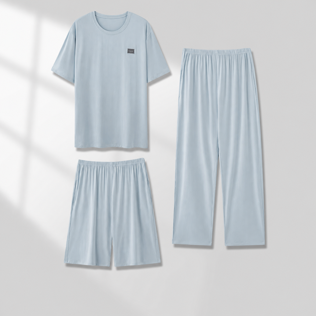 Cooling Men's Ice-Silk Lounge Set for Home and Sleep, Multiple Colors, Multiple Sizes