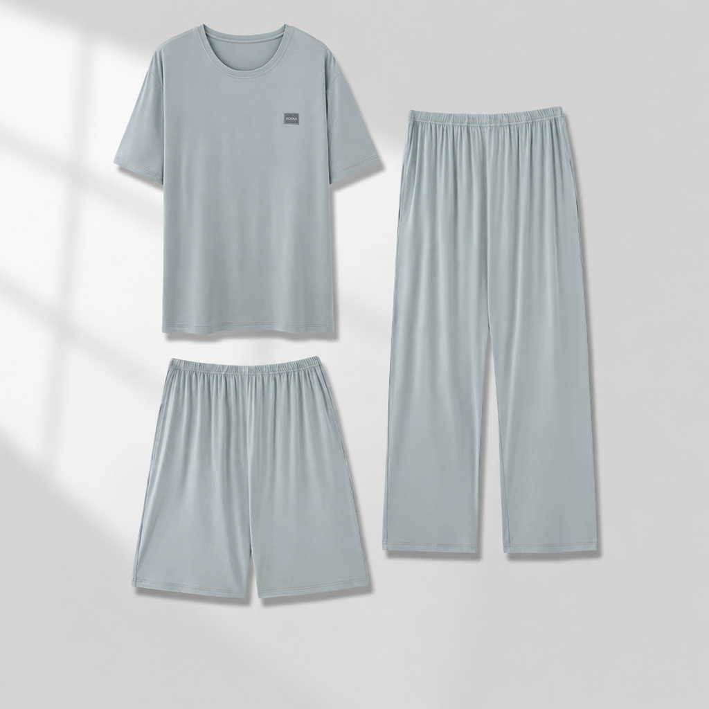 Cooling Men's Ice-Silk Lounge Set for Home and Sleep, Multiple Colors, Multiple Sizes
