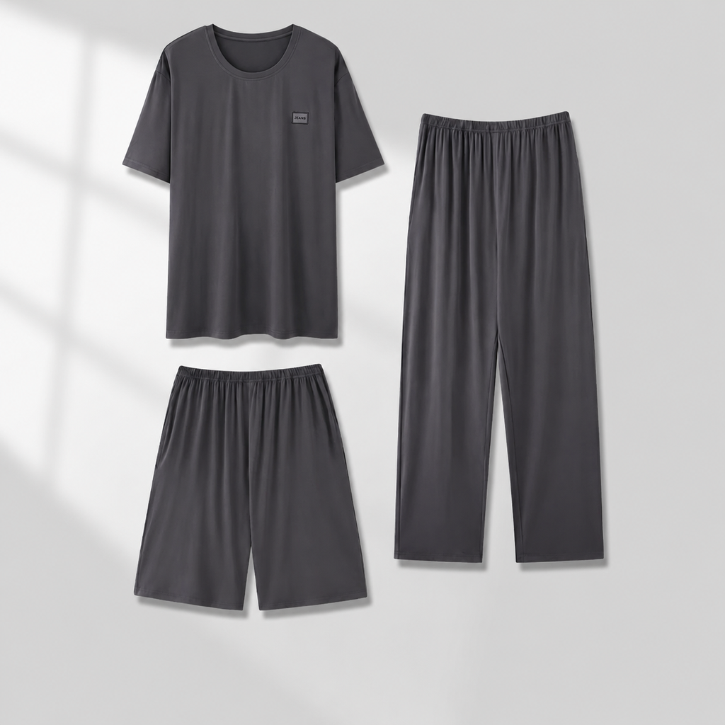 Cooling Men's Ice-Silk Lounge Set for Home and Sleep, Multiple Colors, Multiple Sizes