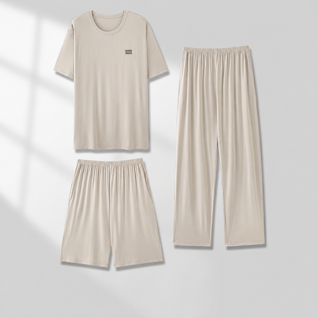 Cooling Men's Ice-Silk Lounge Set for Home and Sleep, Multiple Colors, Multiple Sizes