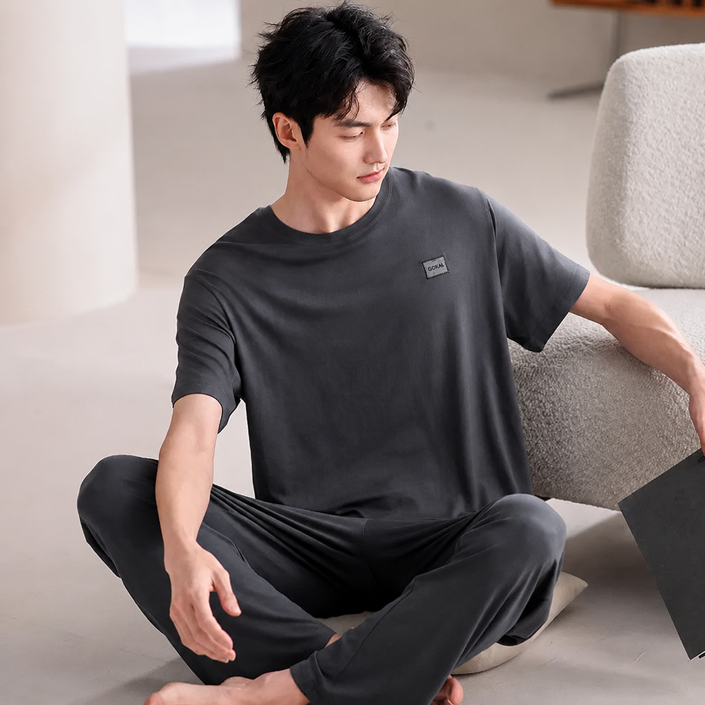 Cooling Men's Ice-Silk Lounge Set for Home and Sleep, Multiple Colors, Multiple Sizes