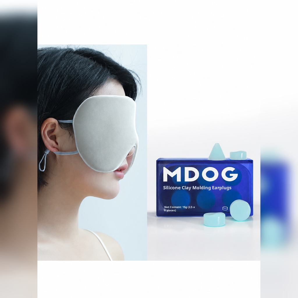 Cooling Moldable Waterproof Silicone Earplugs for Sleep, Nebula Blue/White/Orange/Mist, S/M