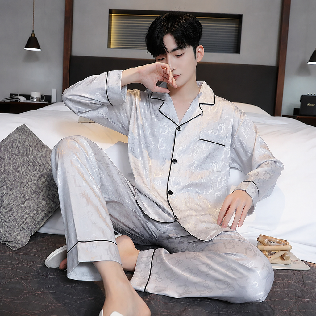 Cooling CoolTouch Ice-Silk Pajama Set for Home and Sleep, Multiple Colors, L/XL/2XL/3XL