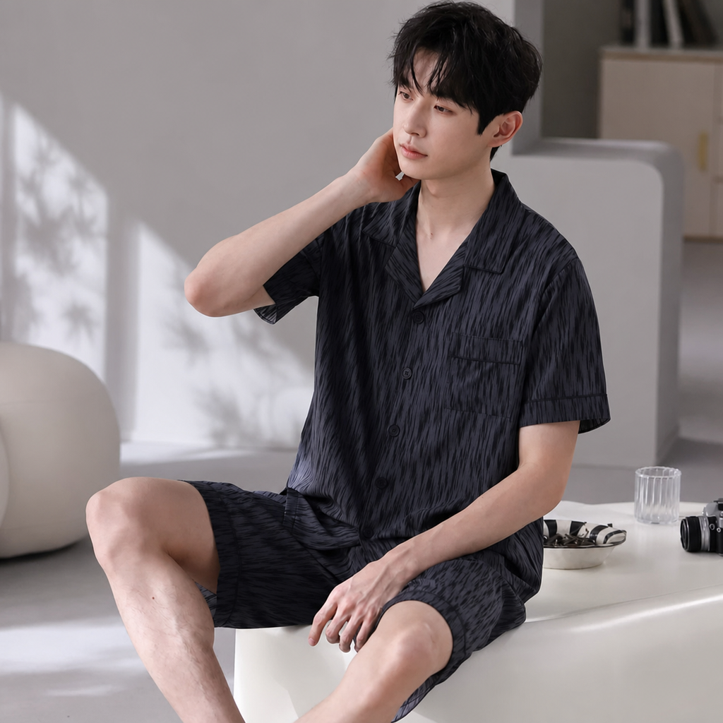 Cooling CoolTouch Ice-Silk Pajama Set for Home and Sleep, Multiple Colors, L/XL/2XL/3XL