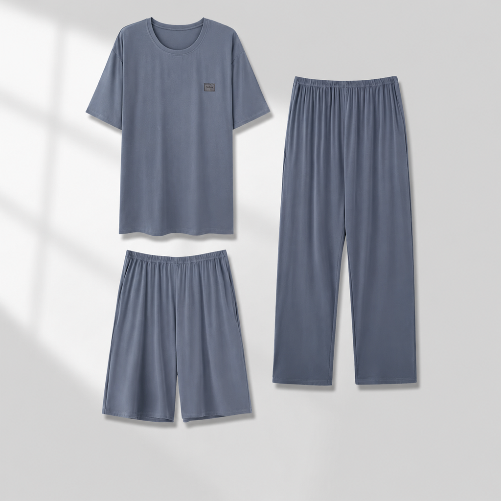 Cooling Men's Ice-Silk Lounge Set for Home and Sleep, Multiple Colors, Multiple Sizes