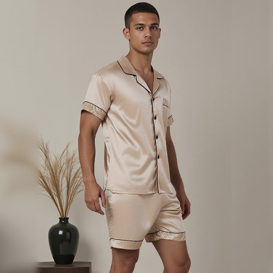 Men's Satin Collar Lounge Set