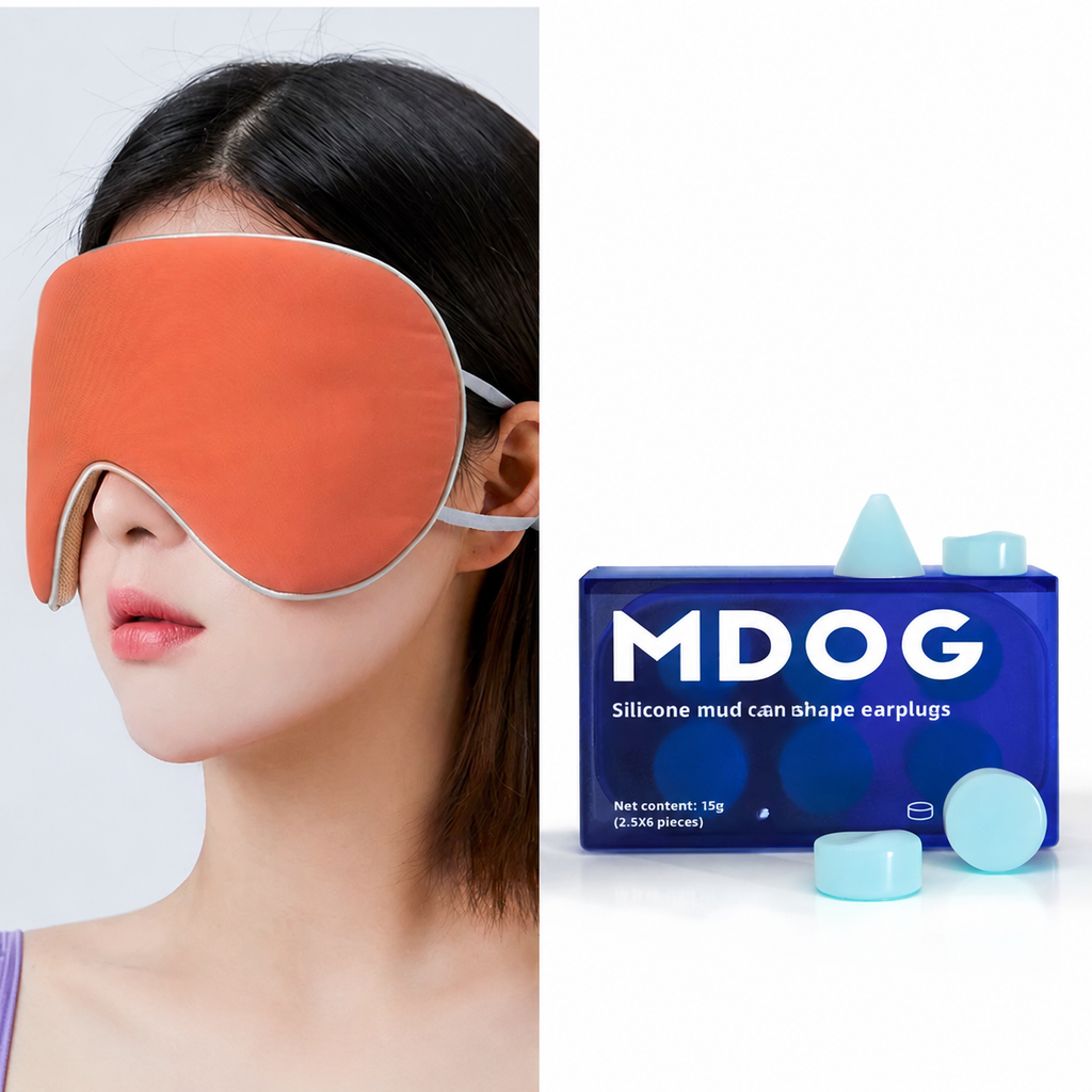 Cooling Moldable Waterproof Silicone Earplugs for Sleep, Nebula Blue/White/Orange/Mist, S/M