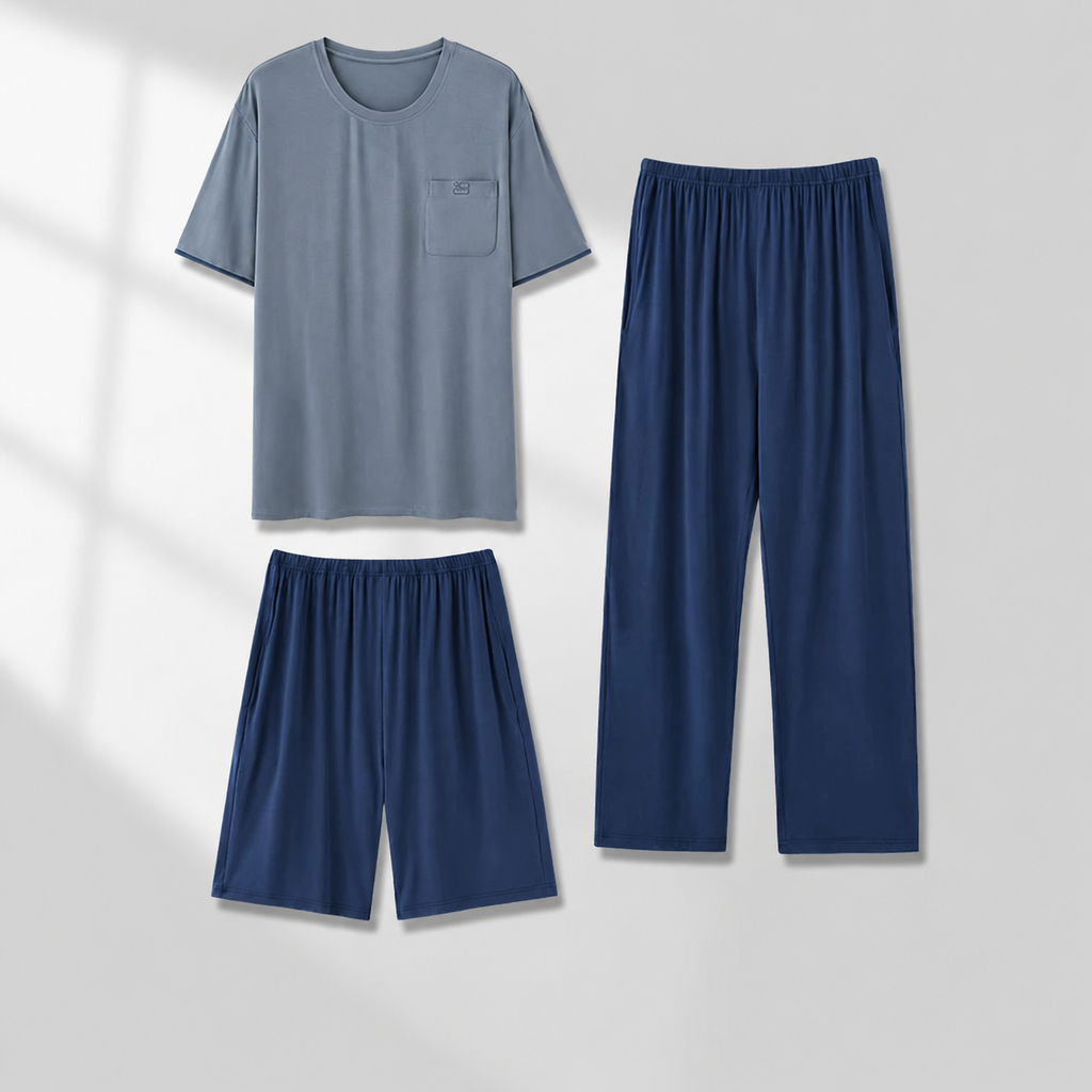 Cooling Men's Ice-Silk Lounge Set for Home and Sleep, Multiple Colors, Multiple Sizes