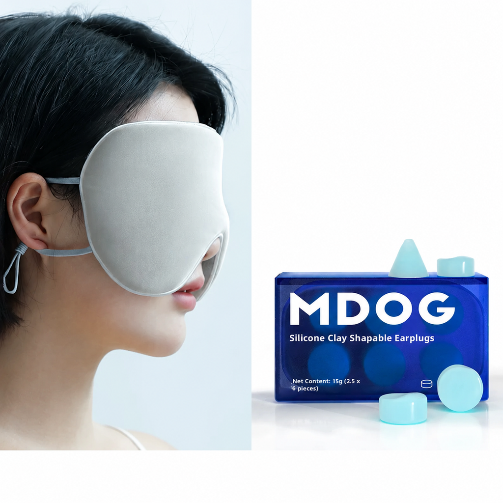 Cooling Moldable Waterproof Silicone Earplugs for Sleep, Nebula Blue/White/Orange/Mist, S/M