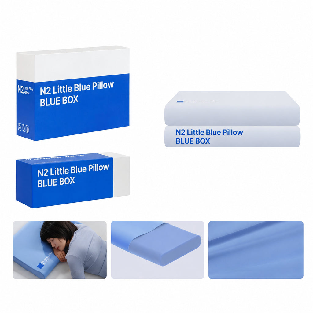 Cooling Memory Foam Cervical Pillow for Sleepers, Blue/White