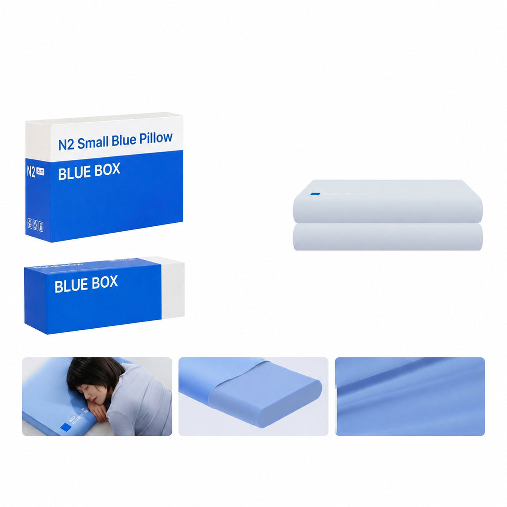 Cooling Memory Foam Cervical Pillow for Sleepers, Blue/White