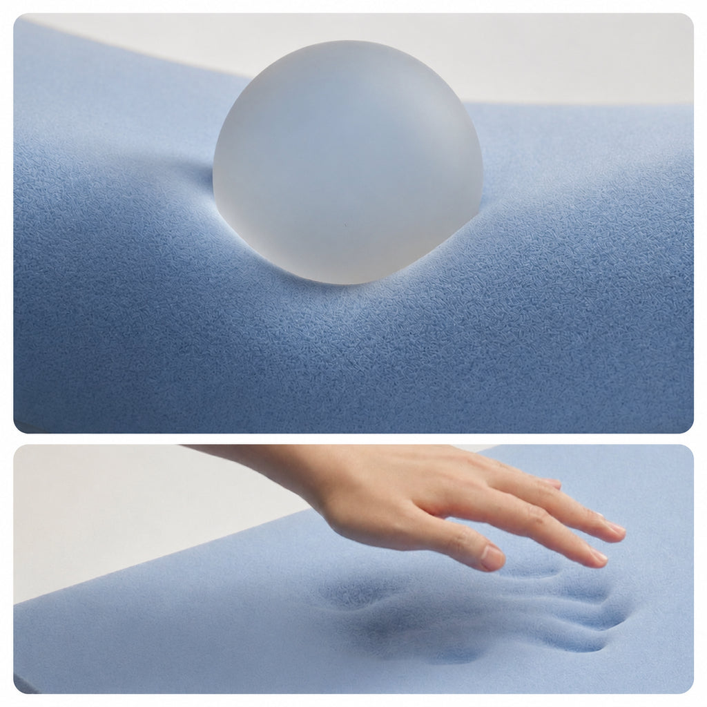 Cooling Memory Foam Cervical Pillow for Sleepers, Blue/White