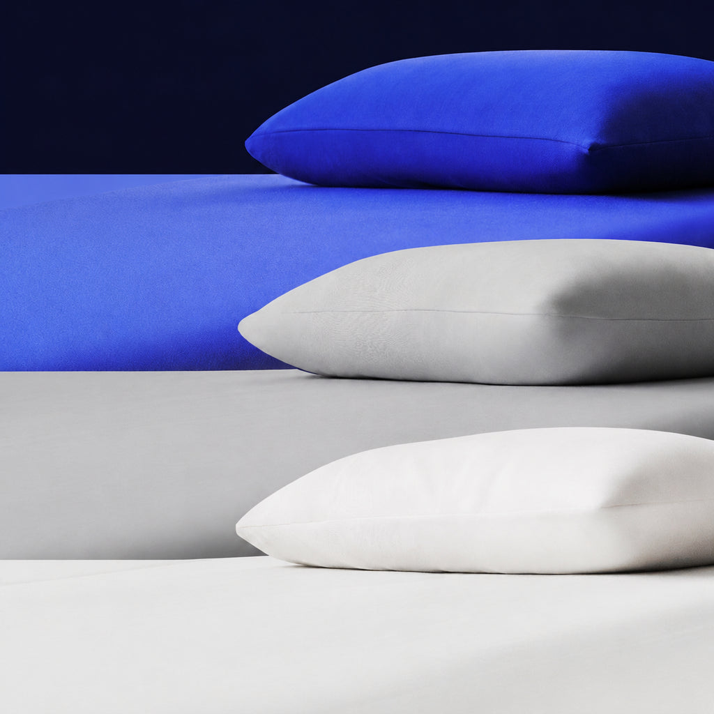 Cooling Second-Skin Pillowcase Covers, Moisture-Wicking Comfort in Three Colors, Blue/Gray/Off White