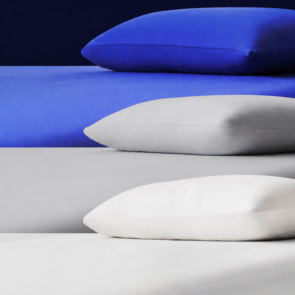 Cooling Second-Skin Pillowcase Covers, Moisture-Wicking Comfort in Three Colors, Blue/Gray/Off White